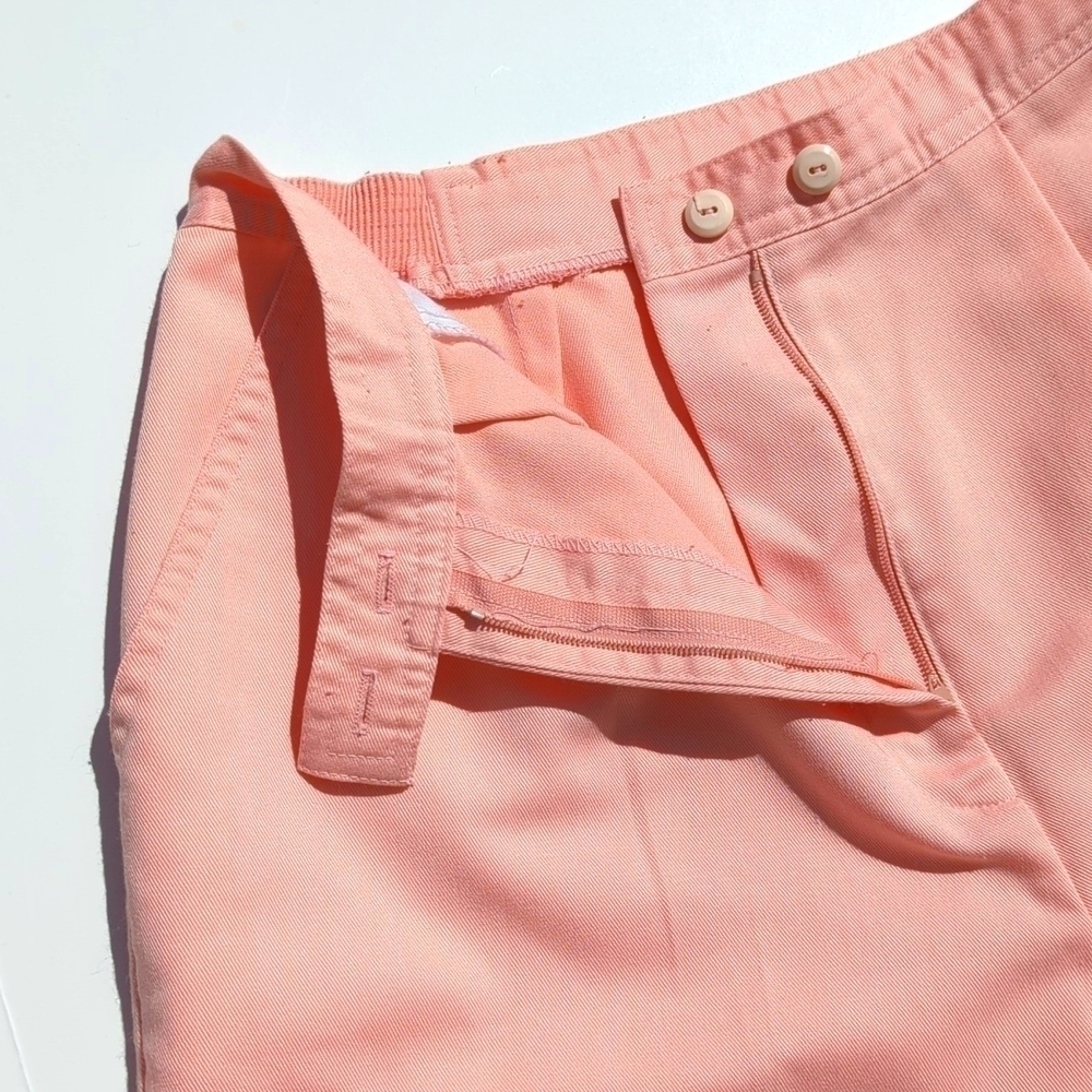 Lily's of Beverly Hills 90's Vintage Pleated High Waist Wide Leg Shorts Pink 12 - Picture 3 of 13